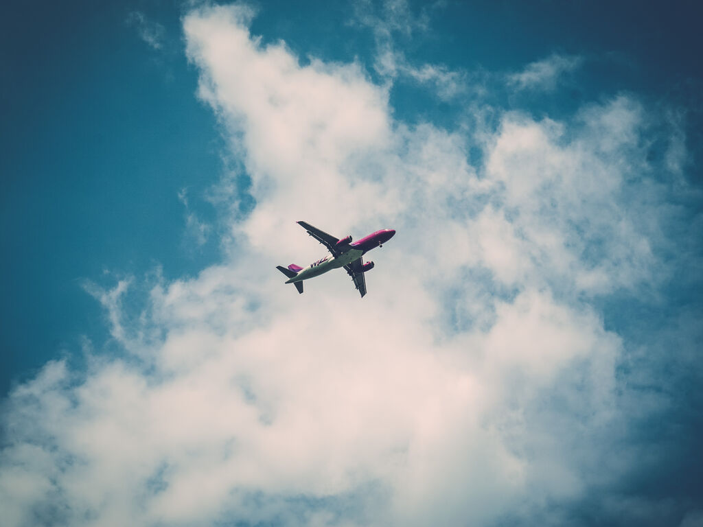 Flight sky clouds fly large